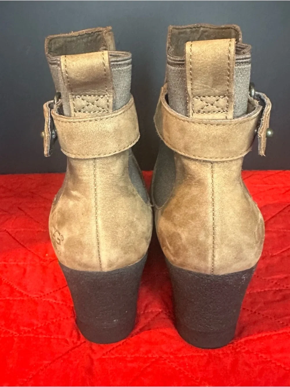 UGG Women's Indra waterproof Brown Wedge Ankle Booties